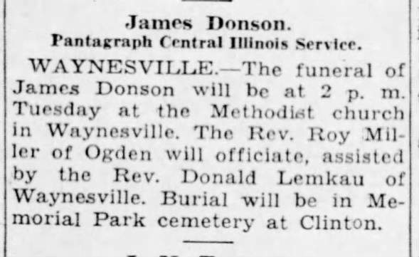 Clipping from The Pantagraph